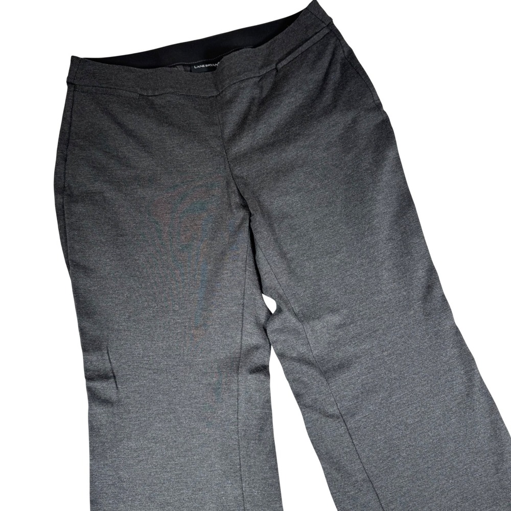 Lane Bryant Womens 14/16 Gray Ponte Pull On Dress Pants Elastic Waist Trousers